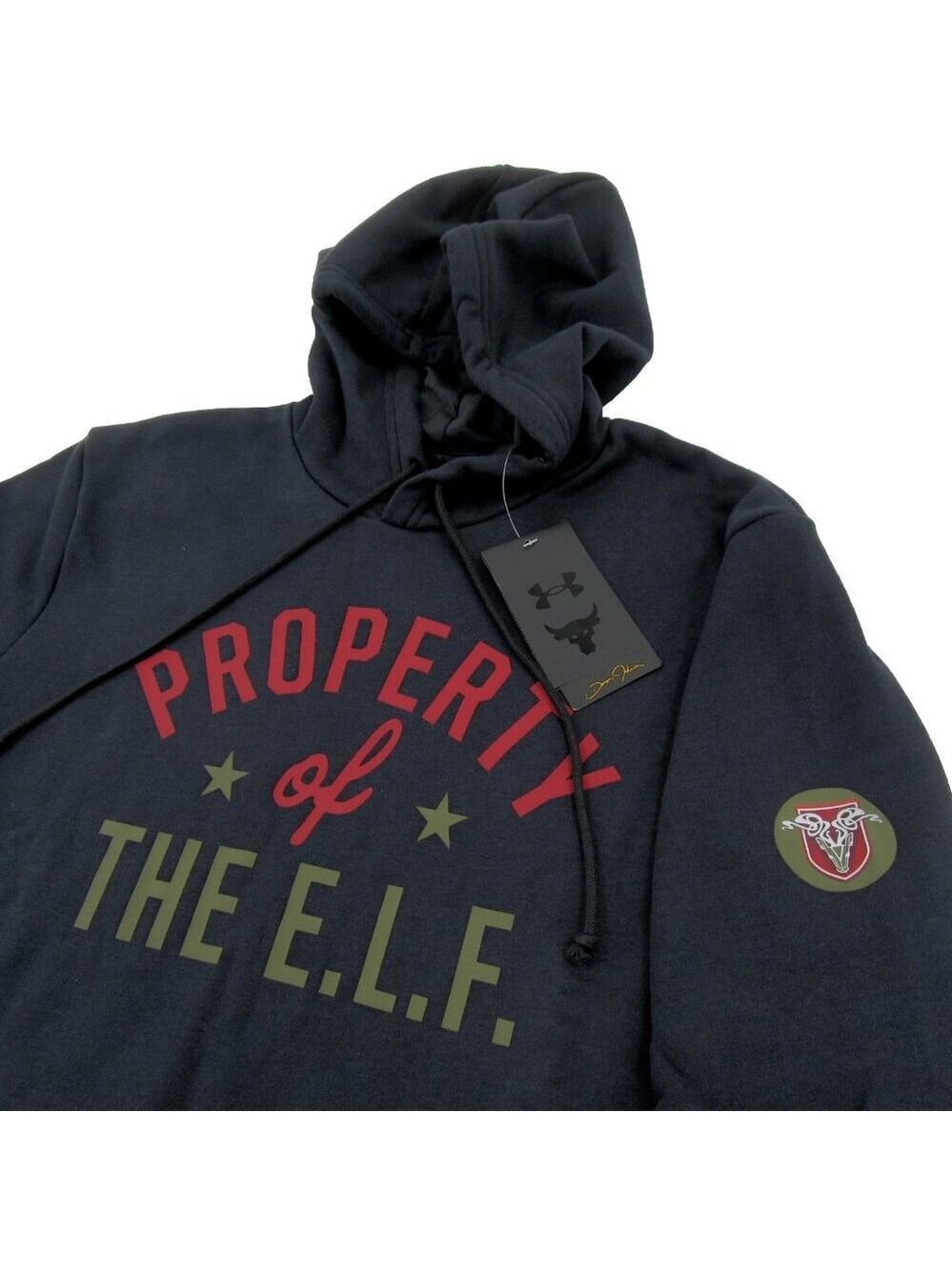 Under Armour UA Project Rock Property of The Elf Hoodie Mens Size Medium NEW